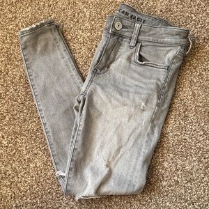 American Eagle Outfitters Women's Light Gray Skinny Jeans